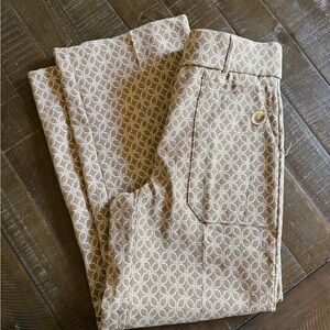 Stylish Tan Patterned Women’s Dress Pants